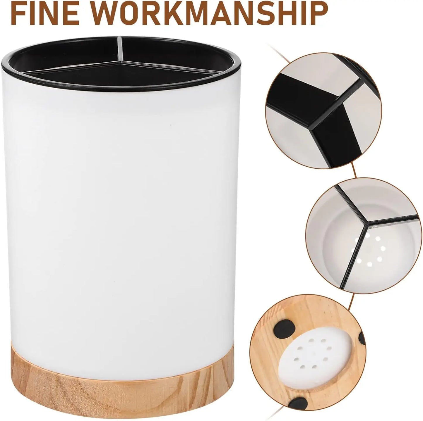 Countertop Kitchen Utensil Holder with Drainage | Spoon, Chopstick & Cutlery Organiser