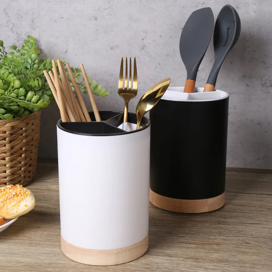 Countertop Kitchen Utensil Holder with Drainage | Spoon, Chopstick & Cutlery Organiser