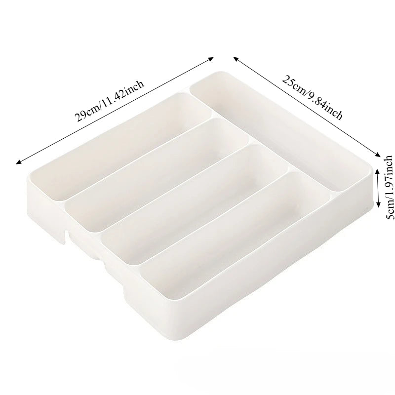 Adjustable Kitchen Drawer Organiser with Sliding Dividers | Cutlery, Knife & Utensil Tray