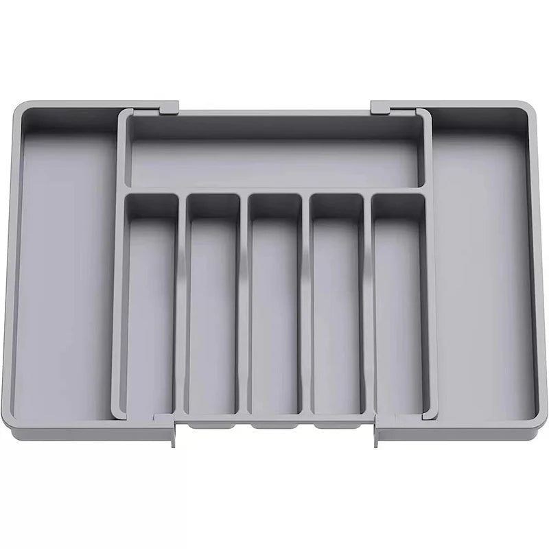 Acrylic Adjustable Cutlery Drawer Organiser with Dividers | Spoon & Knife Tray