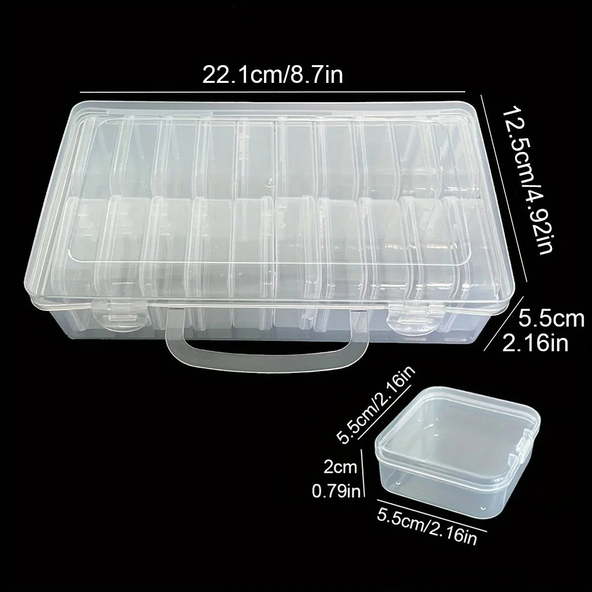 Clear Rhinestone & Nail Art Storage Boxes | Bead, Jewellery & Craft Organiser Set