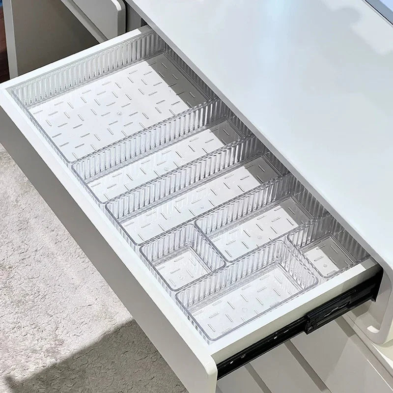 Clear Plastic Drawer Organiser Set | Bathroom, Kitchen, Makeup & Desk Storage Bins