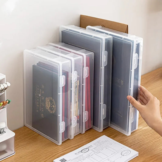 Dustproof A4 Document & Certificate Storage Box | Clear Plastic File Organiser S, M, L