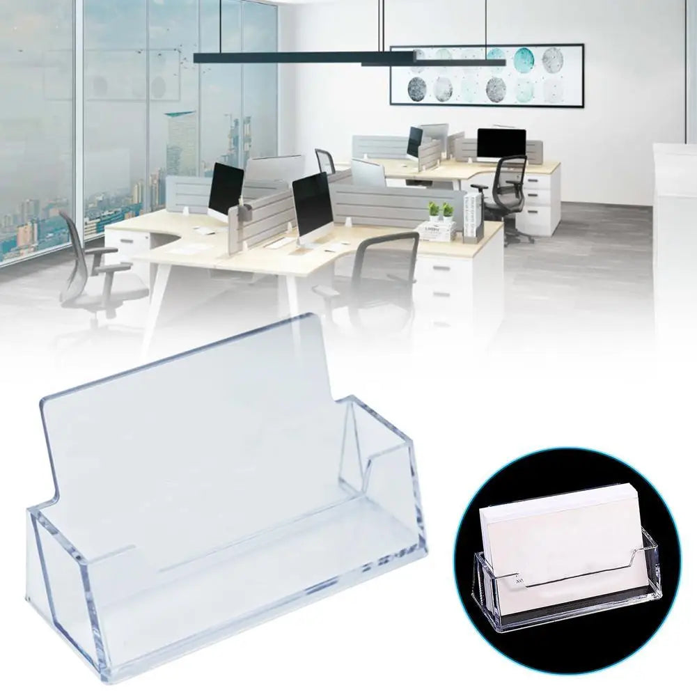 Clear Business Card Holder & Desk Display Stand | Tabletop Office Organiser