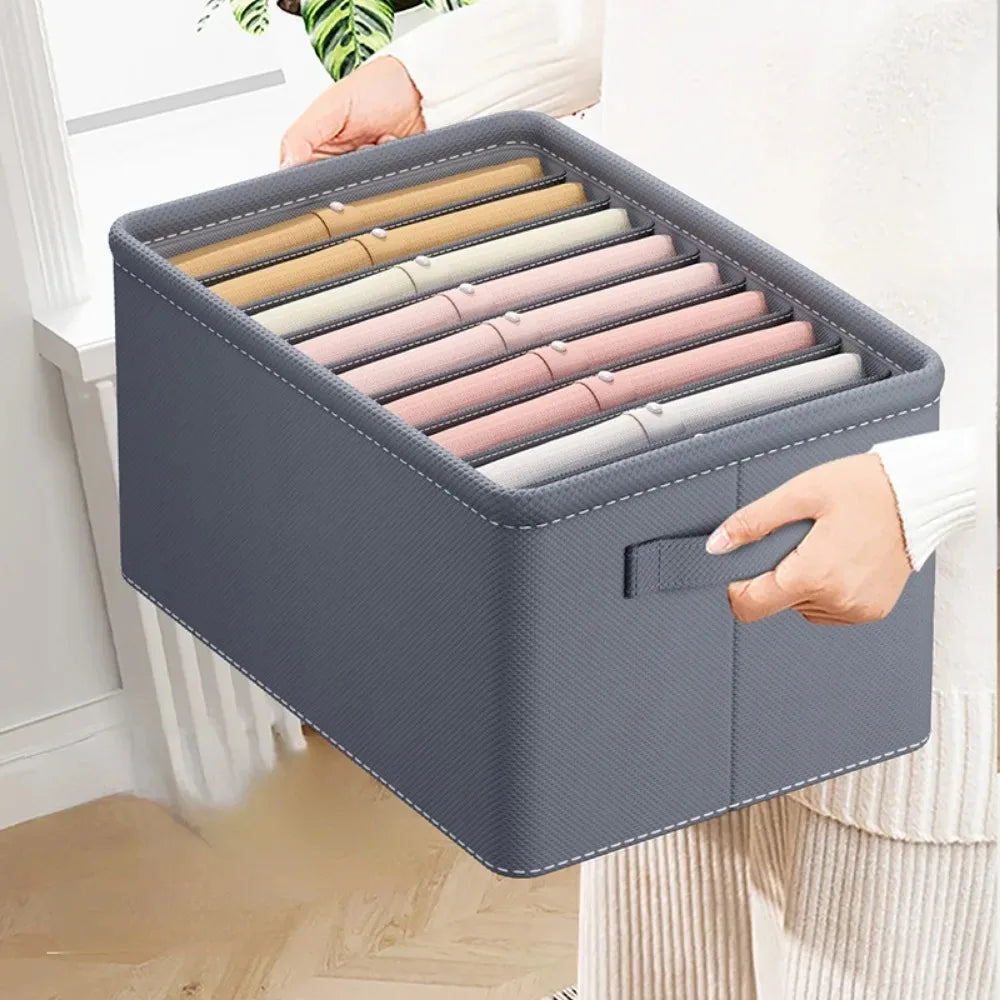 Canvas Wardrobe Organiser for Trousers, Jeans, Underwear & Socks | M, L & Grid Options
