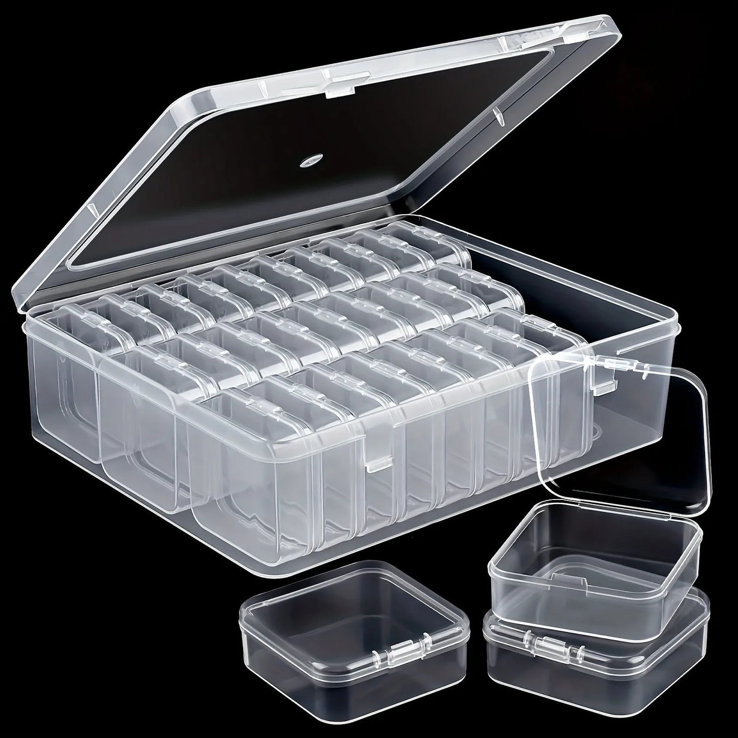 Clear Rhinestone & Nail Art Storage Boxes | Bead, Jewellery & Craft Organiser Set