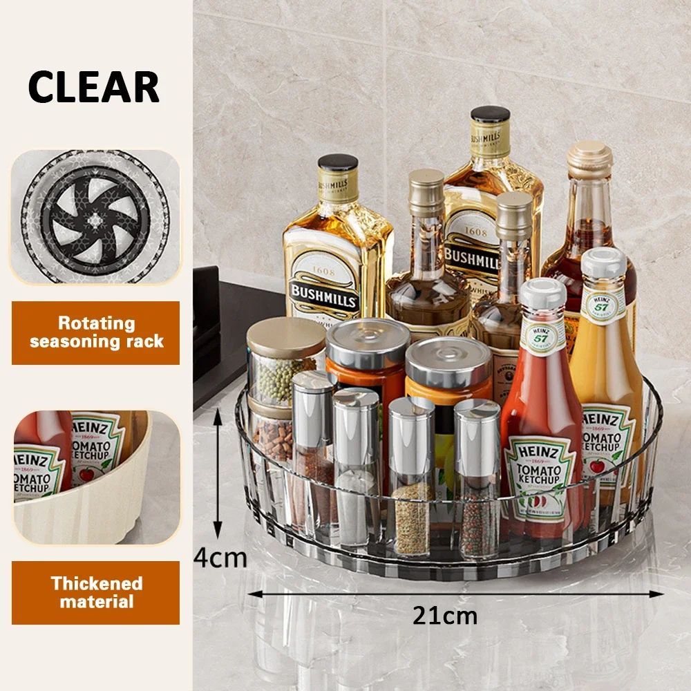 Rotating Luxury Cosmetic Organiser – Transparent Perfume & Skincare Display Tray