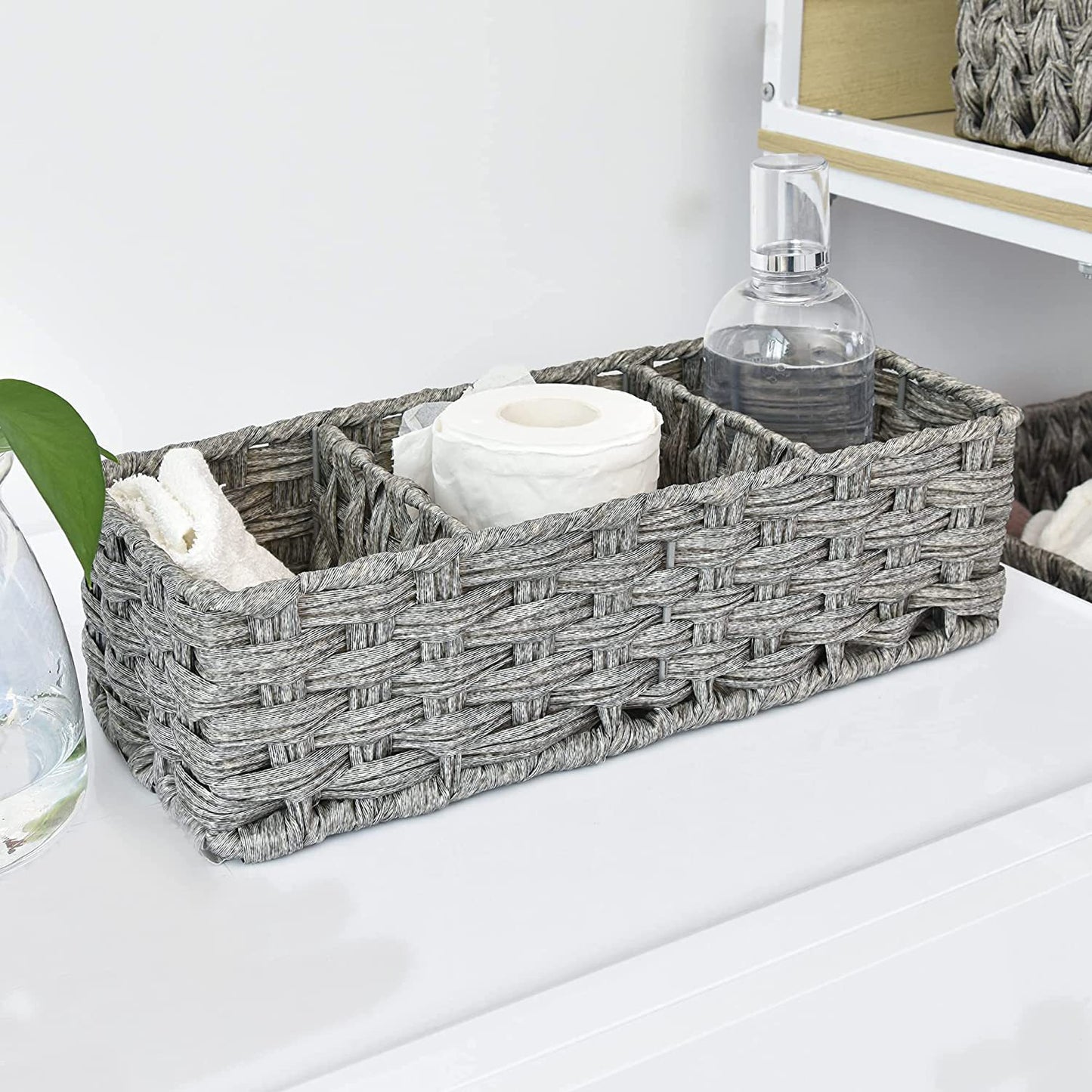 Desktop Bathroom Organiser – Tissue, Towel & Cosmetic Storage Basket
