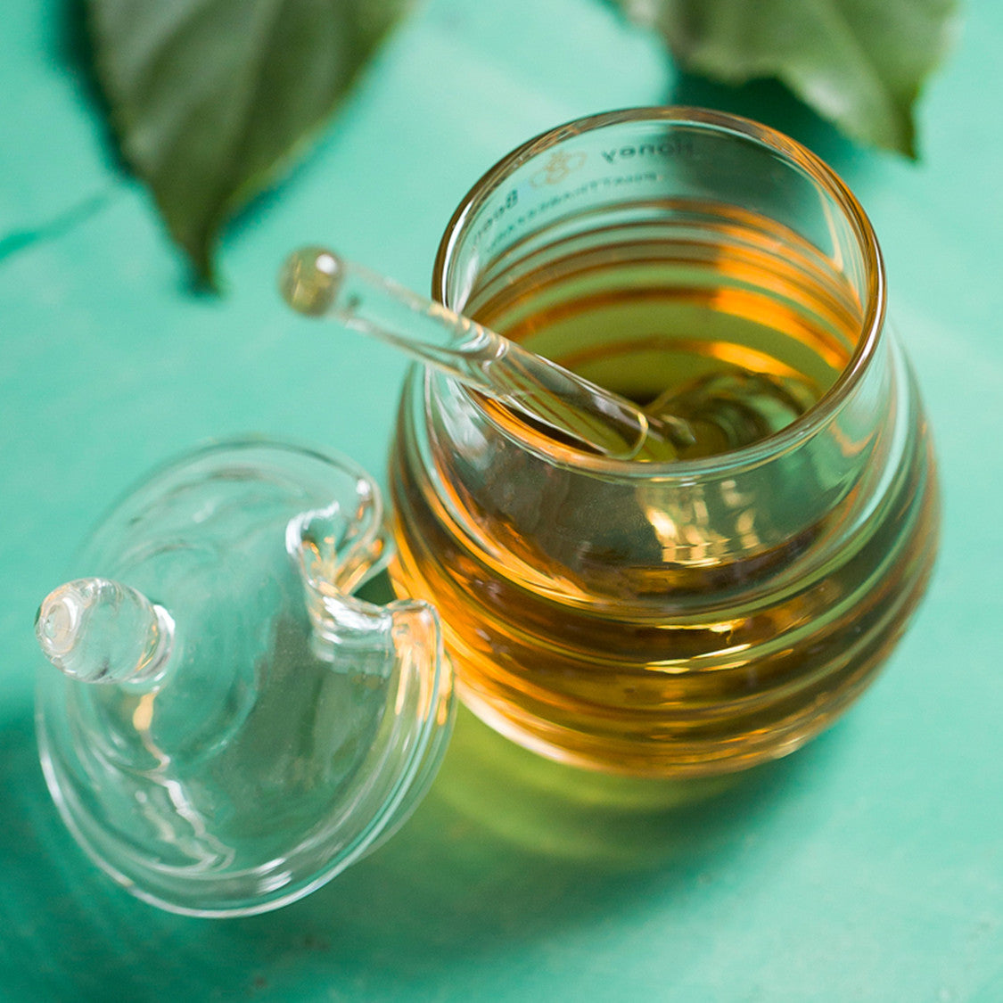 Glass Honey & Jam Jar with Dipper – 290ml Korean Style