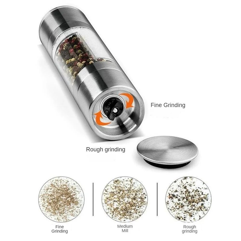 2-in-1 Salt & Pepper Grinder – Adjustable Ceramic Mill with Dust Cover