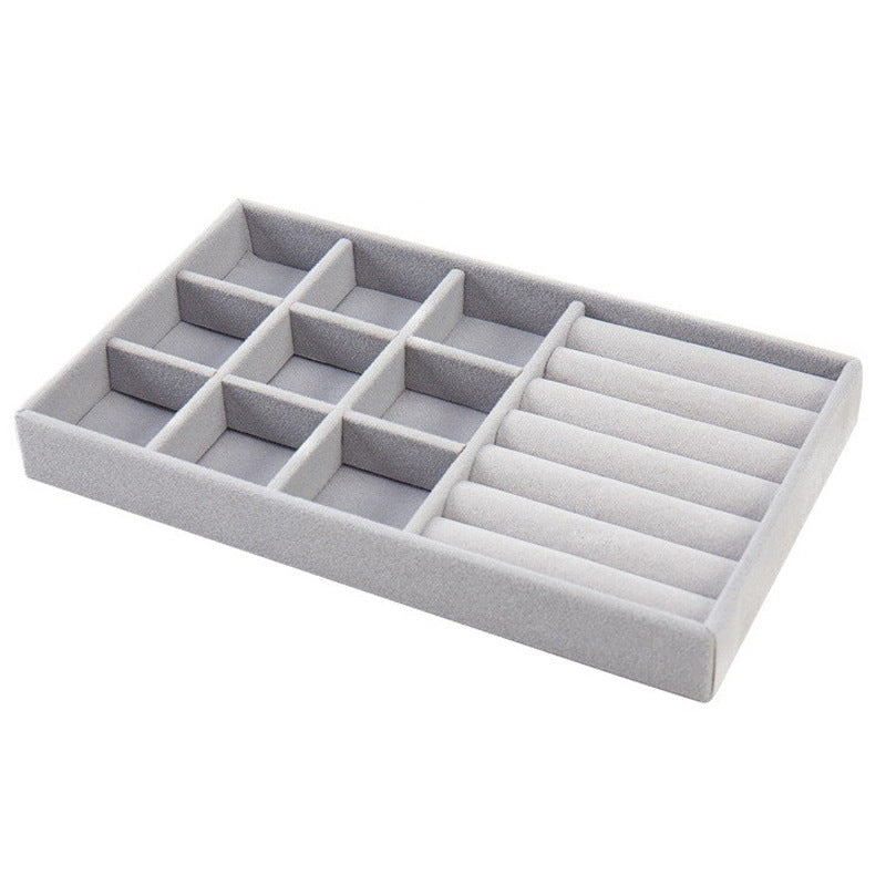 Flocked Jewellery Drawer Organiser – Velvet-Lined Compartment Tray