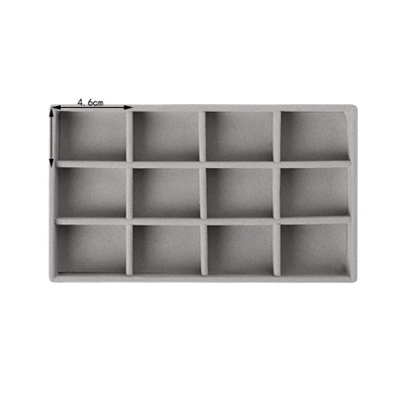 Flocked Jewellery Drawer Organiser – Velvet-Lined Compartment Tray
