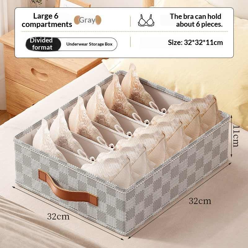 Checkered Fabric Underwear Organiser Box – Nonwoven Drawer Divider
