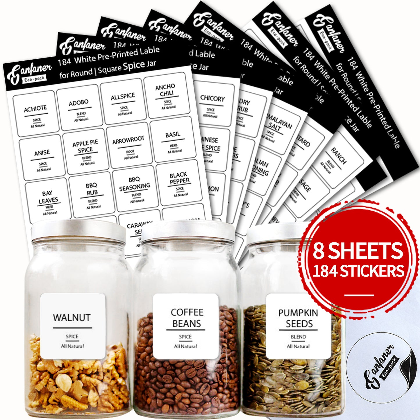 Waterproof Food Pantry Labels – Oil-Proof Kitchen Organisation Stickers