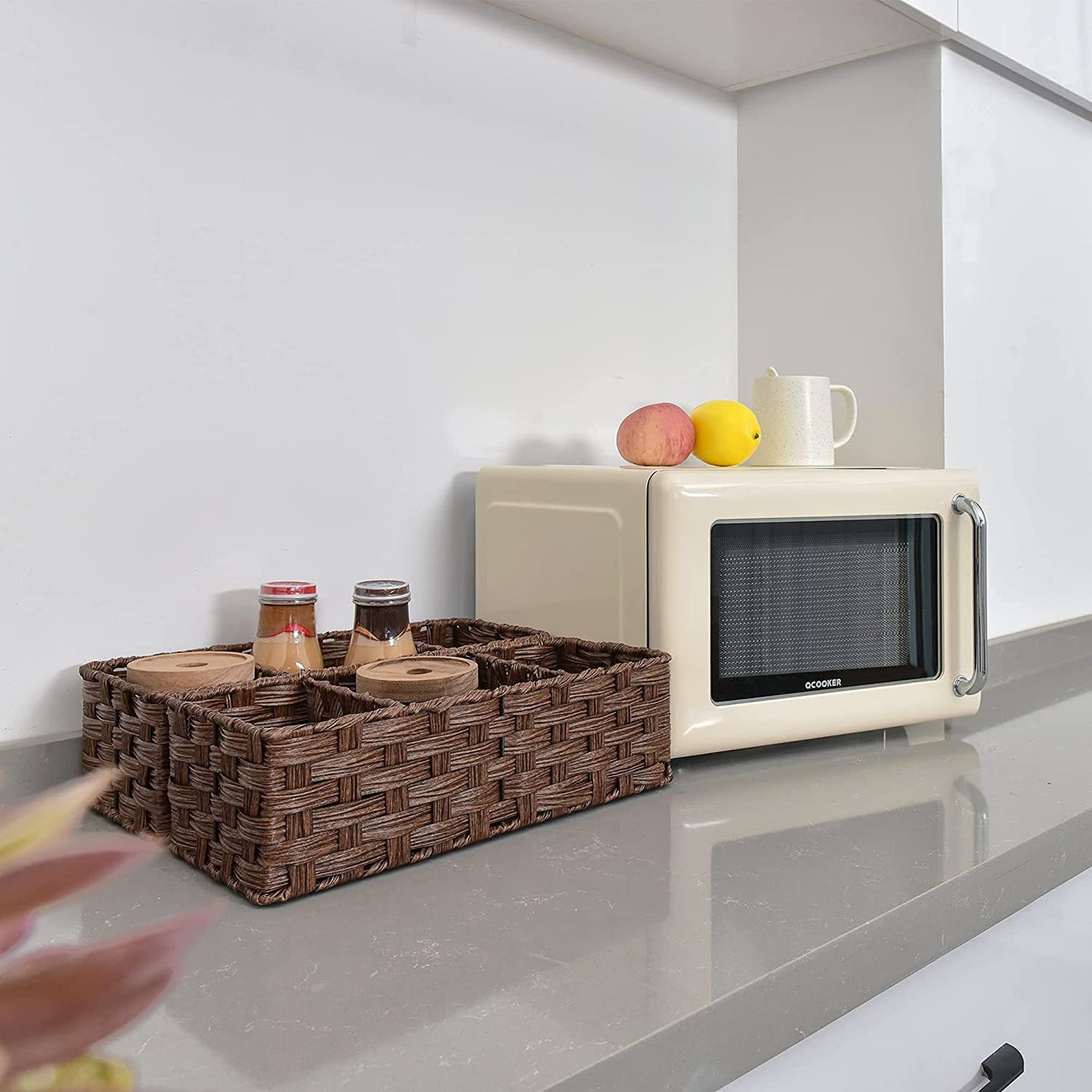 Desktop Bathroom Organiser – Tissue, Towel & Cosmetic Storage Basket