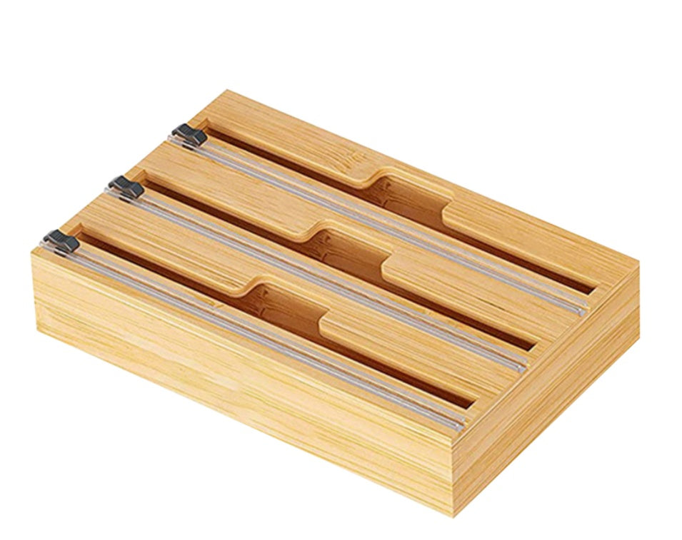 Bamboo Cling Film & Foil Cutter Box – Kitchen Wrap Dispenser