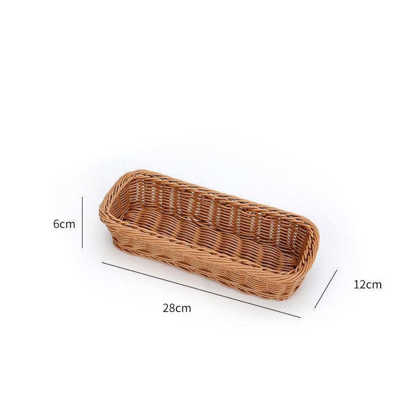 Rattan-Style Chopstick & Cutlery Holder – Woven Drain Tableware Basket