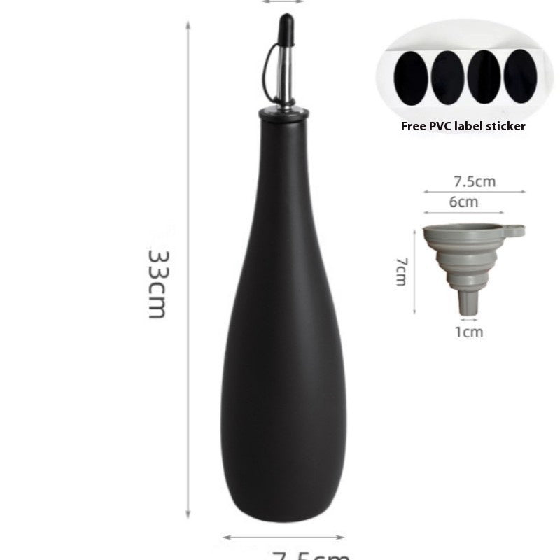 Ceramic Oil Pot with Funnel & Brush – 650ml Sealed Dispenser