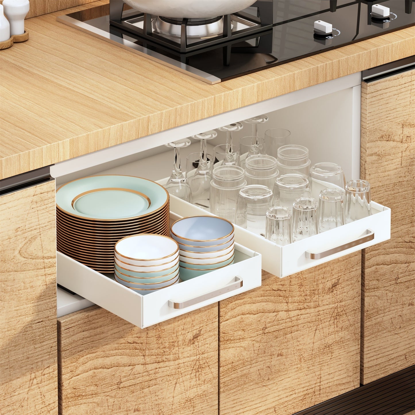 Multi-Functional Kitchen Storage Rack – Expandable Tableware Organiser