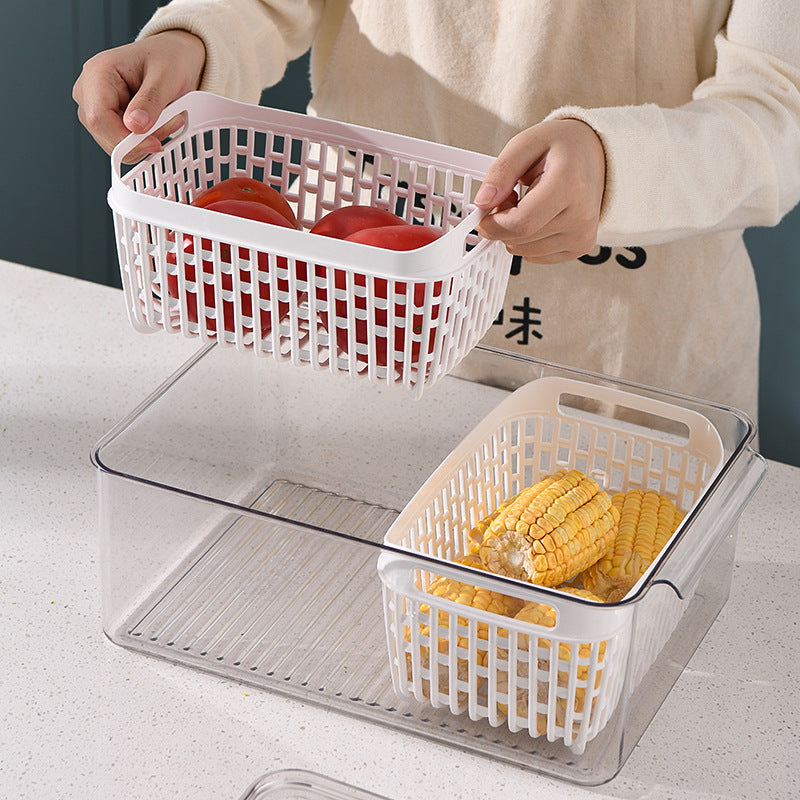 PETG Fruit & Vegetable Storage Box – Kitchen Drain Basket Organiser