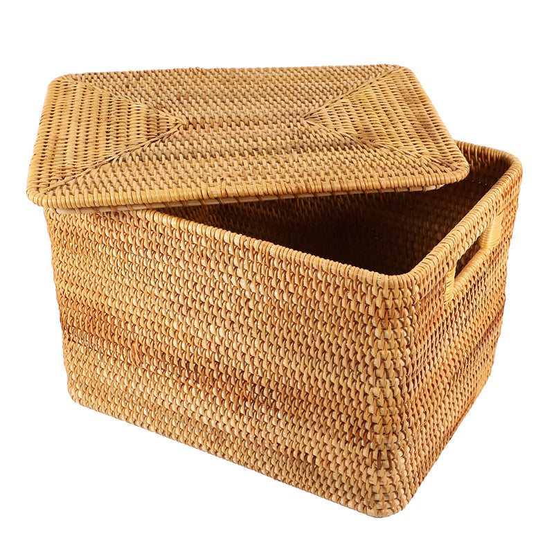 Handmade Vietnamese Rattan Storage Basket – Natural Woven Home Organiser