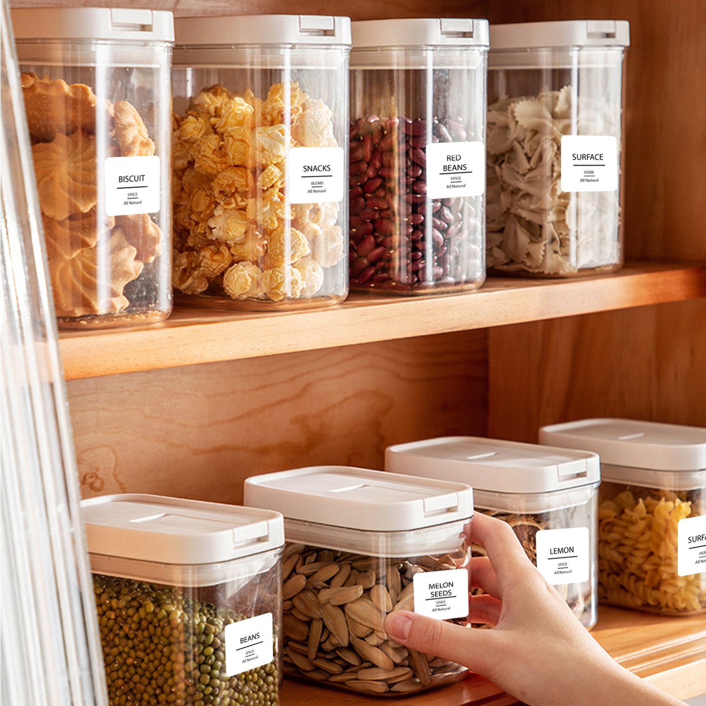 Waterproof Food Pantry Labels – Oil-Proof Kitchen Organisation Stickers