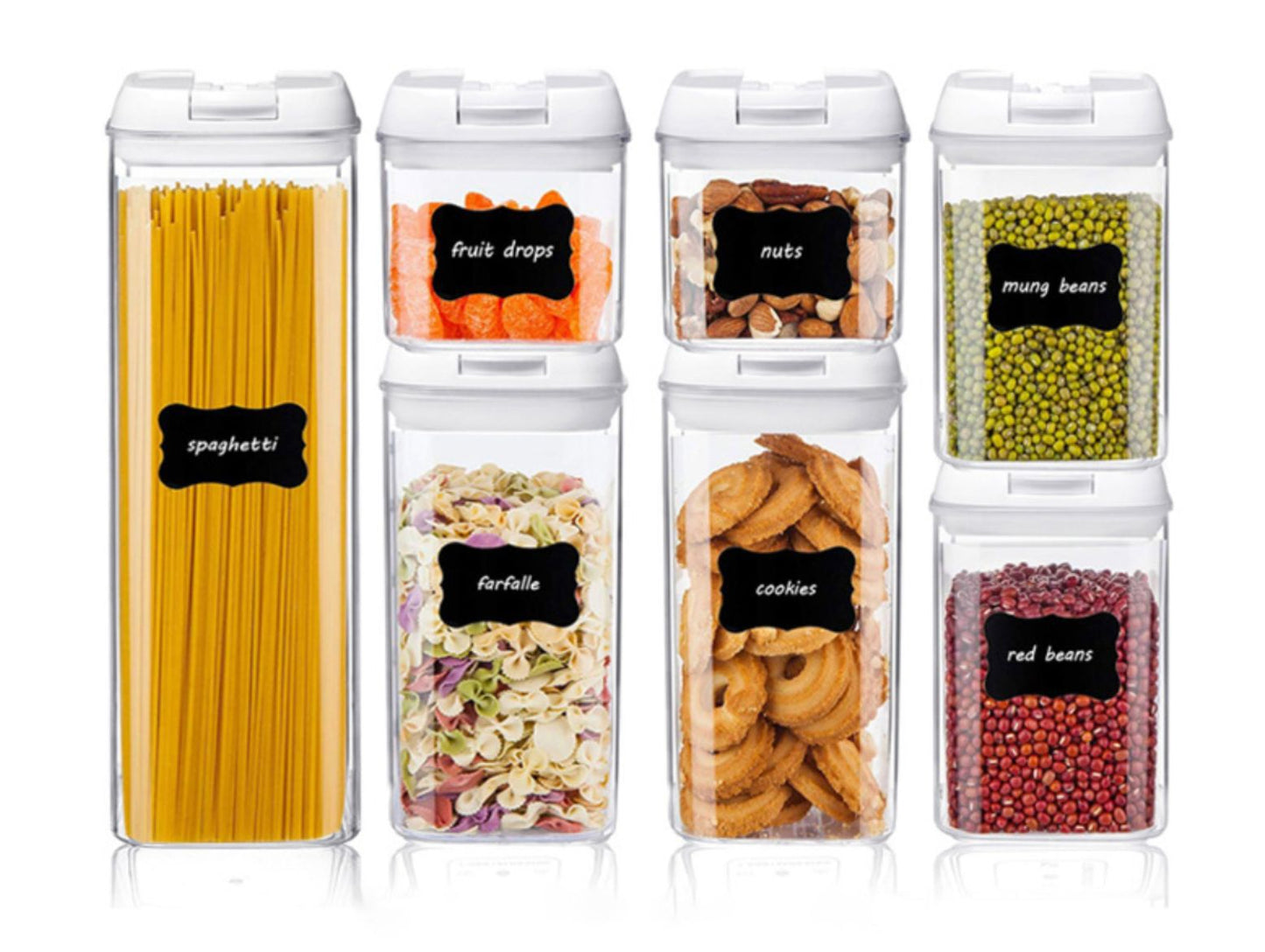 Stackable Airtight Food Storage Jars – Set of 7 (0.5L to 1.9L)