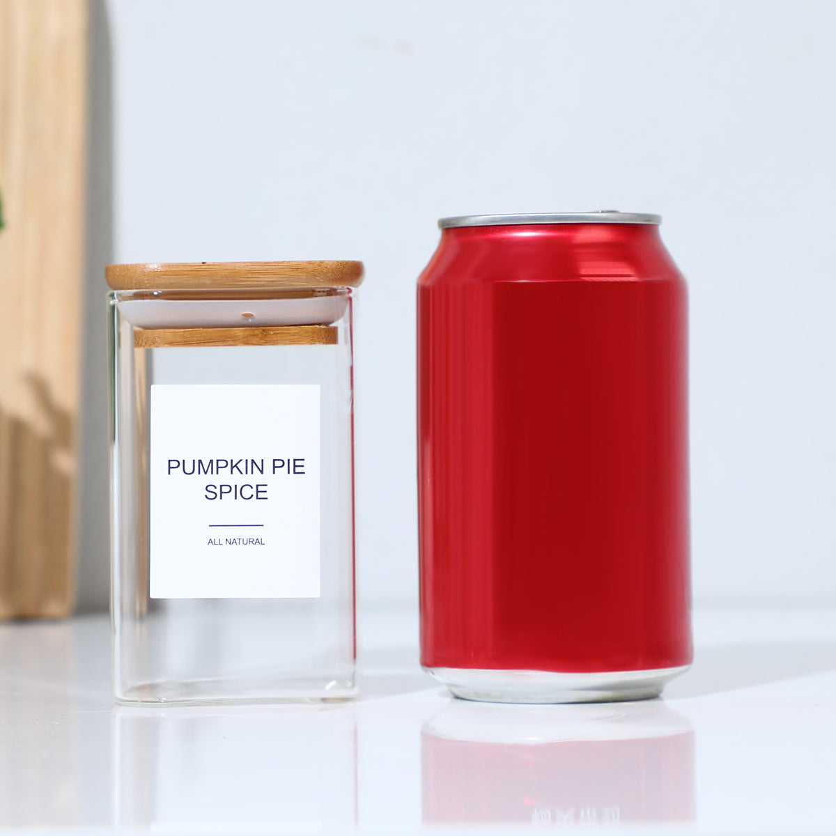 Square Glass Spice Jar Set – 12 Jars with 72 Labels