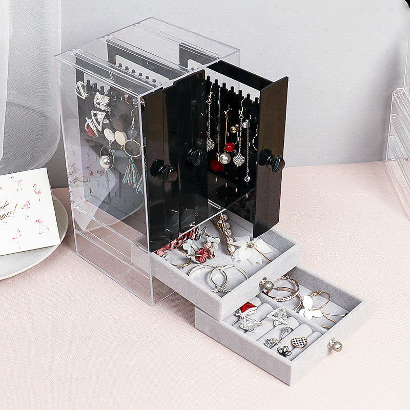 Acrylic Jewellery & Earring Organiser Box – Necklace & Ring Display Case