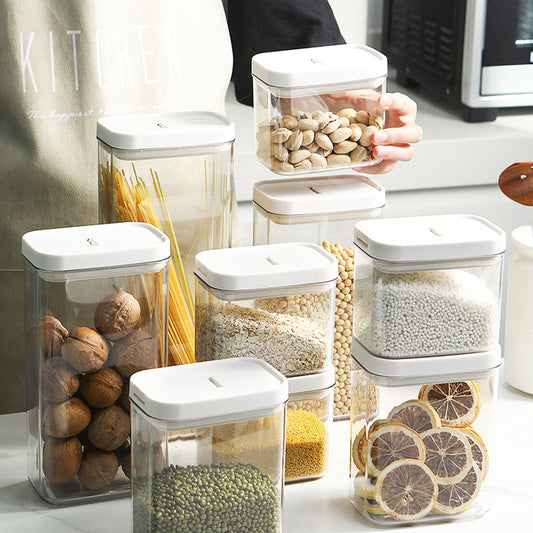 Square Airtight Pasta Storage Jars – Transparent Food Containers (500ml–1800ml)