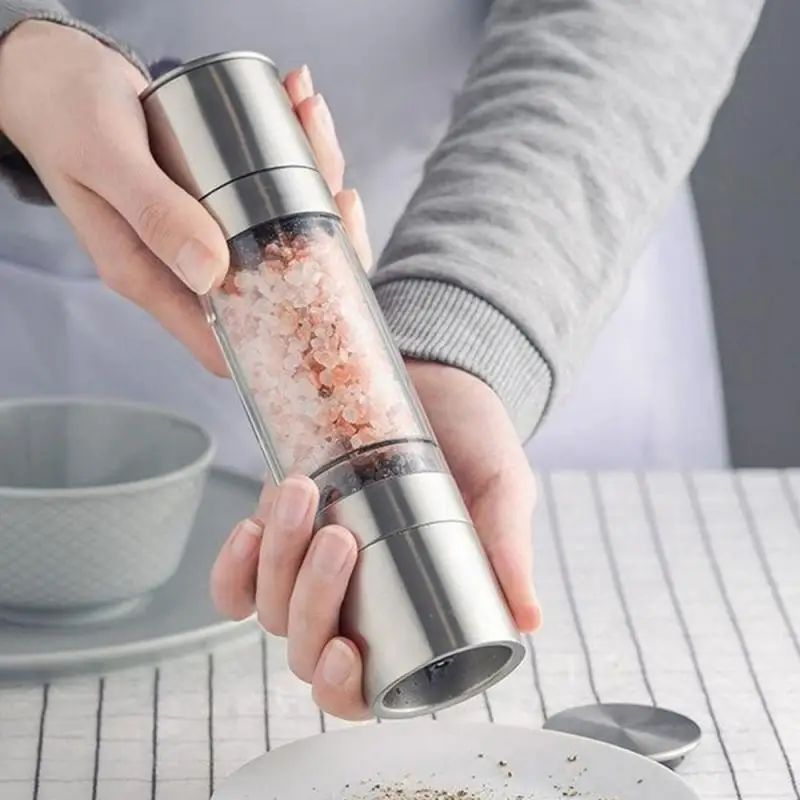 2-in-1 Salt & Pepper Grinder – Adjustable Ceramic Mill with Dust Cover