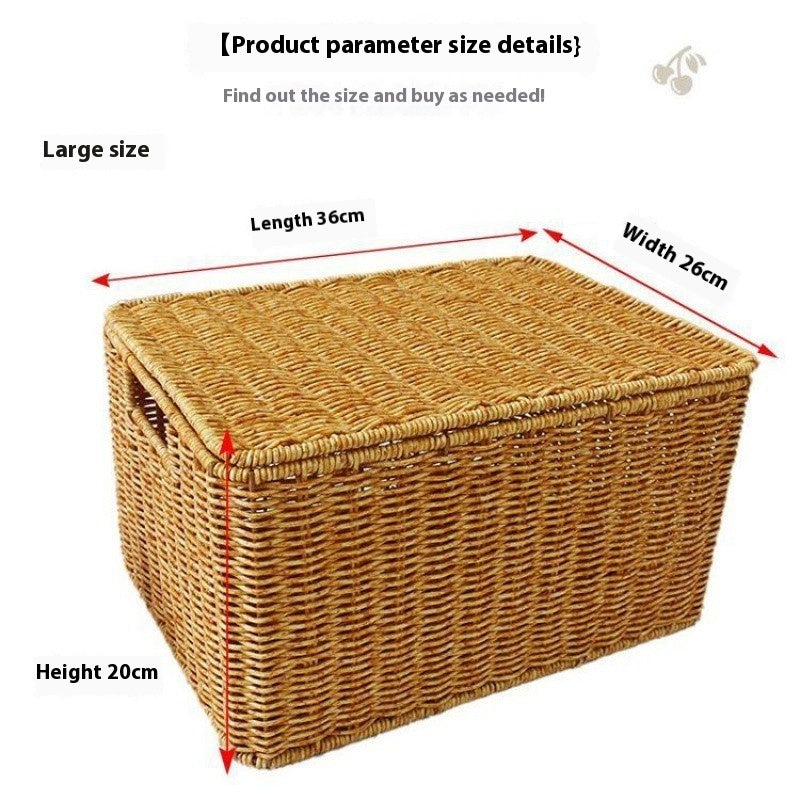 Rattan Storage Basket with Lid – Handwoven Home Organiser