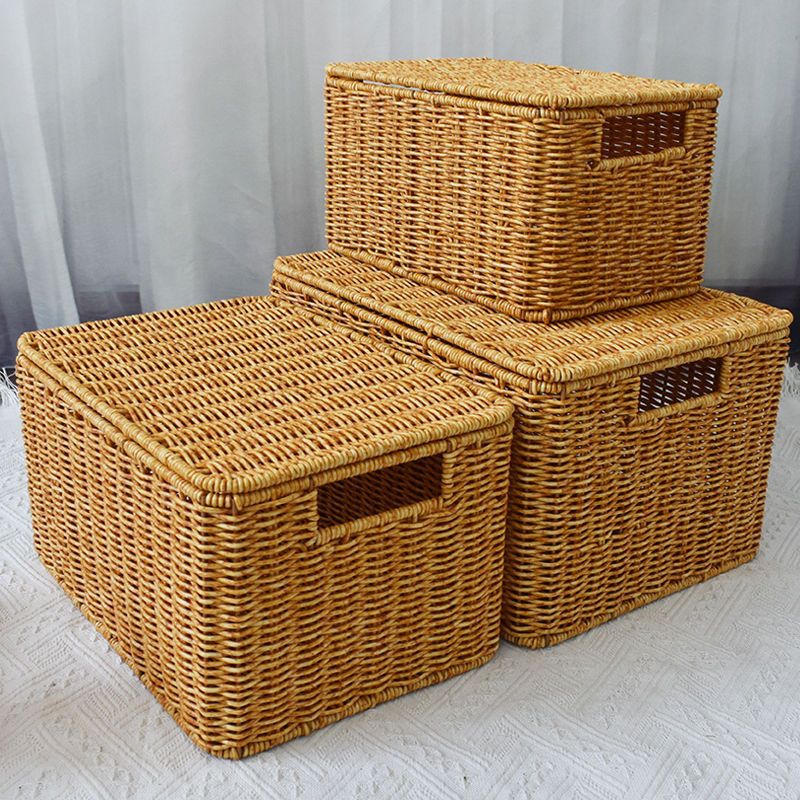 Rattan Storage Basket with Lid – Handwoven Home Organiser