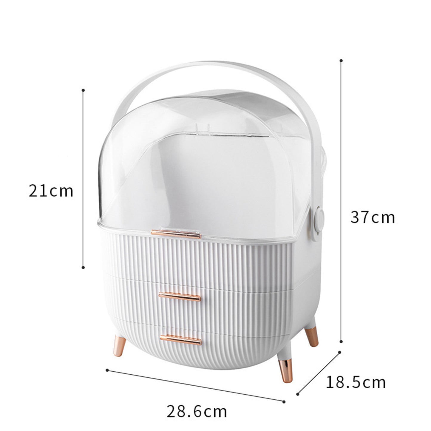 Makeup Organiser with 2 Drawers & Transparent Cover – Vanity Cosmetic Display Case
