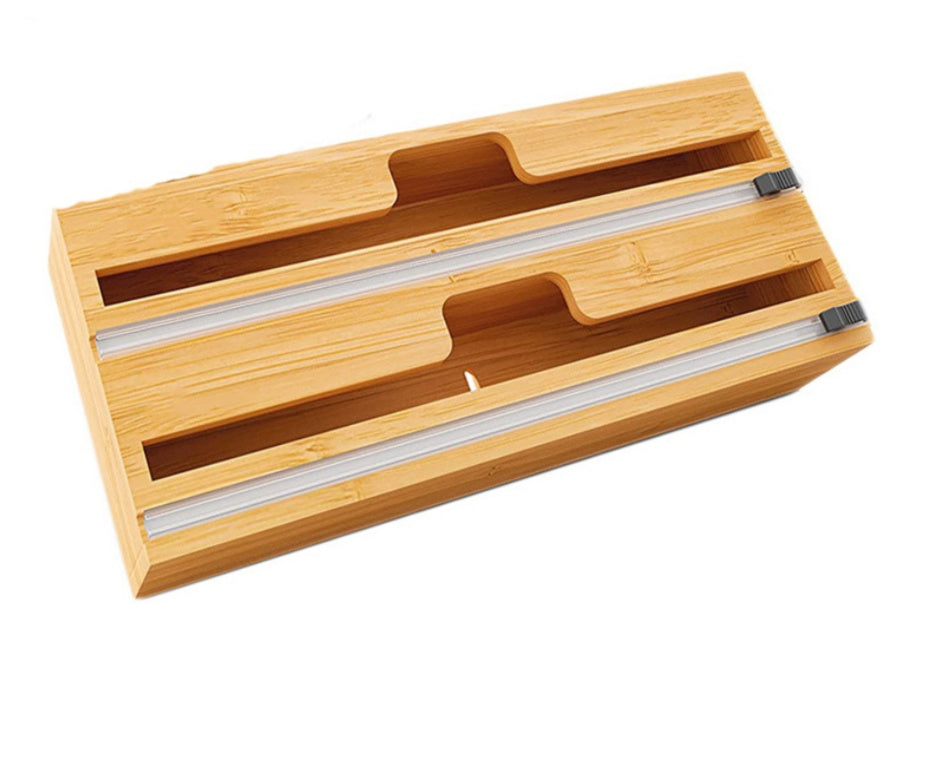 Bamboo Cling Film & Foil Cutter Box – Kitchen Wrap Dispenser