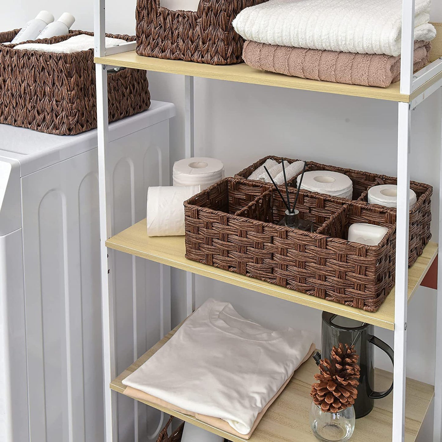 Desktop Bathroom Organiser – Tissue, Towel & Cosmetic Storage Basket