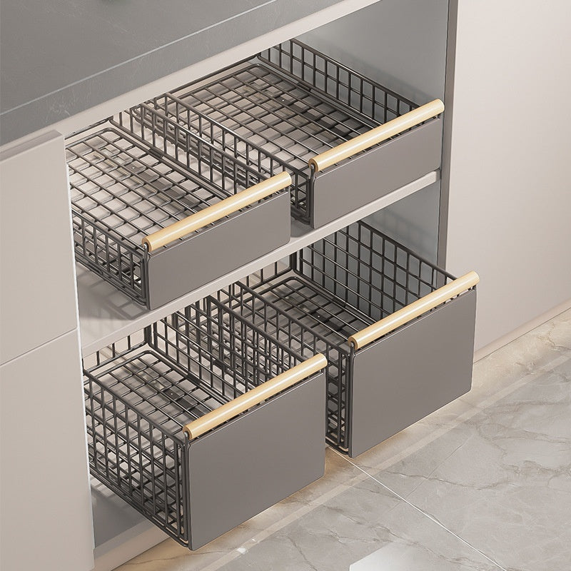 Foldable Pull-Out Storage Basket – Kitchen & Bathroom Organiser